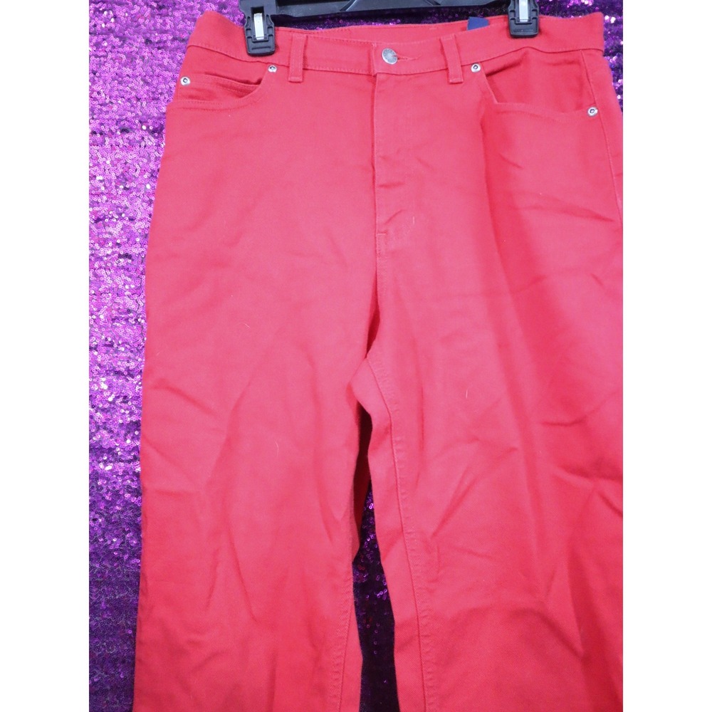 Red Denim Pants 14P Crazy Horse Women Straight Leg Liz Claiborne CHPU1815